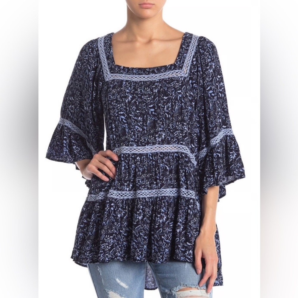 Free People Boho Floral Tunic Dress Size L